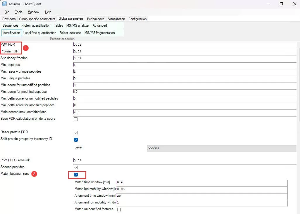 figure 11. Global Parameters Configuration for Identification